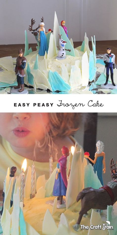 Easy Frozen Cake, Cake Diy Easy, Elsa Birthday Cake, Frozen Themed Birthday Cake, Pastel Frozen, Frozen Diy, Frozen Theme Cake, Elsa Cakes, Frozen Themed Birthday Party