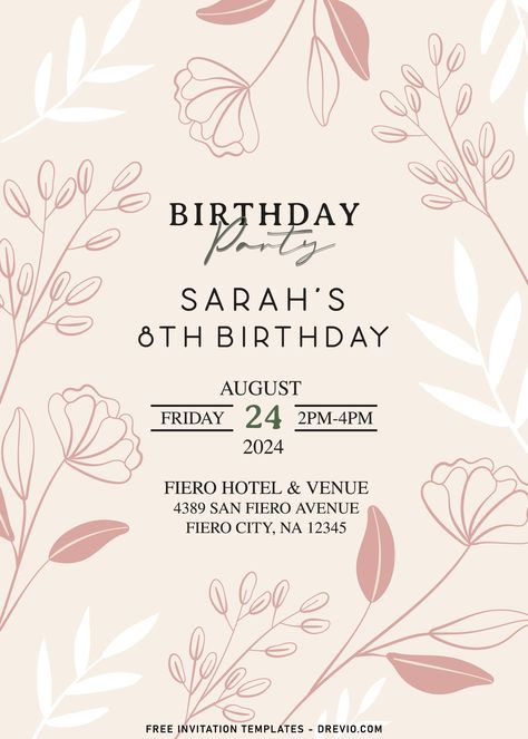 Download Now 11+ Opulent Flower Pattern Minimalist Birthday Invitation Templates Planning an afternoon in the garden filled with good food, drinks and loved ones? Read our top tips on how to turn your party to be best garden party as possible. First and foremost, throwing a garden... Birthday Invitation Card Zazzle, Birthday Invation Card Ideas, Birthday Card Ideas Invitation, Party Invites Aesthetic, Cute Birthday Party Invitations, Invitation Card For Birthday Party, Inventation Card Design Birthday, Invation Ideas Birthdays, Invitations Ideas Birthday