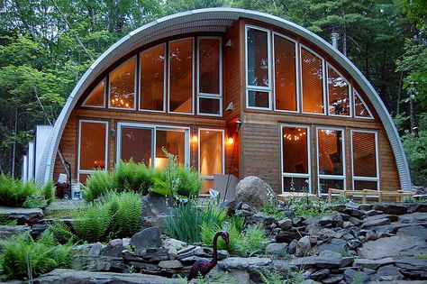 Quonset Cabin Home | by SteelMaster Buildings Alternative House, Quonset Homes, Quonset Hut Homes, Arched Cabin, Hut House, Quonset Hut, Cabin Exterior, Metal Building Homes, Cabin In The Woods