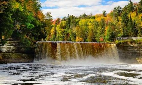 8 Cool Things to Do in the Eastern Upper Peninsula Camping Michigan, Camping Bucket List, Michigan Hiking, Fall Facts, Sault Ste Marie Michigan, Michigan Waterfalls, Mackinaw Bridge, Michigan Fall, Copper Harbor