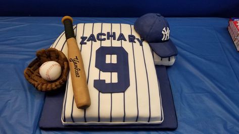 Baseball Jersey Cake, Yankee Baseball Cake, Stiff Buttercream Frosting, Baseball Field Cake, New York Yankees Cake, Graduation Checklist, Stiff Buttercream Frosting Recipe, Yankee Cake, Baseball Birthday Cakes