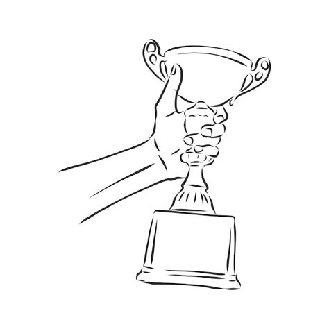 Trophy Sketch, Champion Drawing, Champion Illustration, Trophy Drawing, Trophy Illustration, Storyboard Ideas, Cup Tattoo, Sports Trophies, Nurse Art