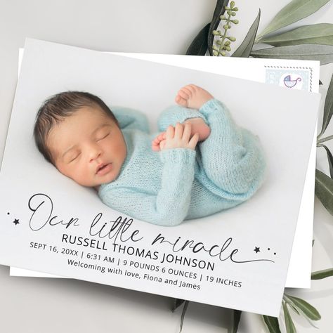 Birth Announcement Card, Announcement Cards, Modern Typography, Birth Announcements, Gender Reveal Party, Exciting News, Enclosure Cards, 2 Photos, Christmas Photo Cards