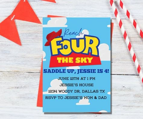 4th Birthday Boys, Toy Story Invitations, Boy Birthday Party Themes, Story Birthday, Toy Story Birthday Party, Birthday Toys, Fourth Birthday, Toy Story Birthday, Toy Story Party