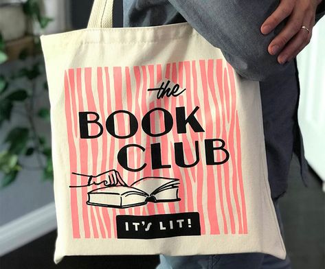 Book Club Tote Bags, Book Bag Ideas, Diy Paper Bookmarks, Book Totes, Book Club Ideas Hosting, Bookish Lifestyle, Diy Bookmark Ideas, Womens Book Club, Make A Bookmark