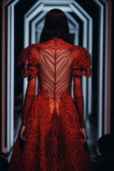 Suspiria as a fashion show Generated in Midjourney by @rosloth Spider Lily Dress, Shadow Walker, Queen Margot, Music Video Outfits, Met Opera, Ethereal Fashion, Snake Dress, Miss Havisham, Red Spider Lily