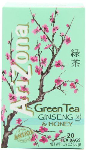 AriZona Green Tea with Ginseng & Honey, 20 Count Tea Bags, 1.09-Ounce Boxes (Pack of 6) - http://teacoffeestore.com/arizona-green-tea-with-ginseng-honey-20-count-tea-bags-1-09-ounce-boxes-pack-of-6-2/ Green Tea Wallpaper, Arizona Tea Can, Arizona Green Tea, Ginseng Tea, Arizona Aesthetic, Tea Wallpaper, Honey Tea, Tea Art, Arizona Tea