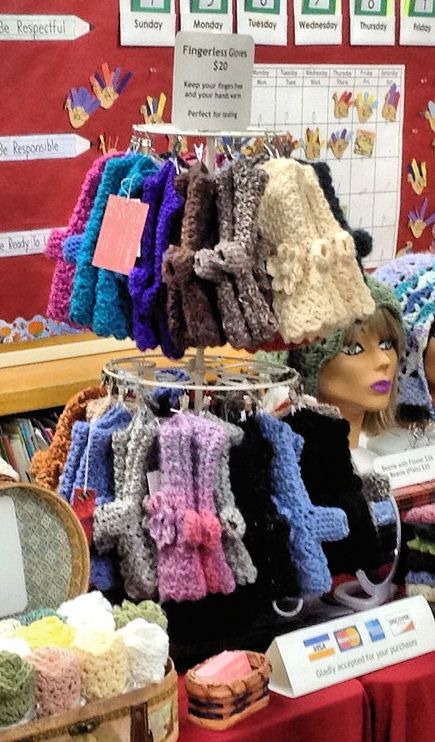 12 tips for creating effective craft show displays – Judy Nolan How To Display Crochet Hats, Glove Display Ideas Retail, Mitten Display Craft Show, How To Display Beanies For Sale, How To Display Headbands At Craft Show, Knit Hat Display, Beanie Hat Display Craft Fairs, How To Display Socks For Sale, How To Display Mittens For Sale