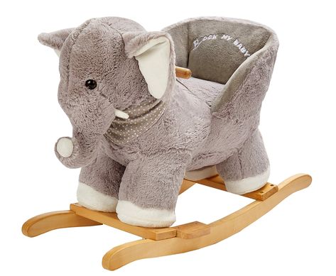 ROCK MY BABY Baby Rocking Horse Elephant with Chair, Plush Stuffed Rocking Animals, Wooden Rocking Toy Horse, Baby Rocker, Animal Ride on for Girls and Boys 1 Year and up(Gray Elephant) Elephant Rocking Horse, Rocking Animals, Rocking Elephant, Rocking Unicorn, Baby Rocking Horse, Rocking Toy, Cuddly Teddy Bear, Baby Rocker, Grey Dog