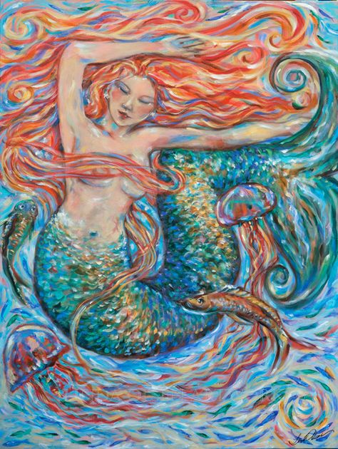 Abstract Mermaid, Mermaid Artwork, Watercolor Mermaid, Dream Painting, Mermaid Painting, Mermaids And Mermen, Fantasy Paintings, Beautiful Mermaids, Expressionism Painting