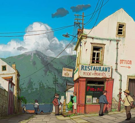 Kakariko Village, Village Drawing, Building Illustration, Environment Art, Landscape Illustration, Background Art, Cartoon Background, 판타지 아트, Environment Design