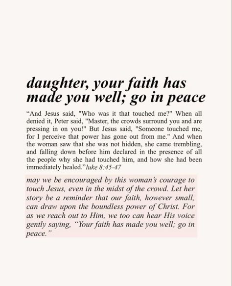 Your Faith Has Healed You, Gods Truth For Women, God Made A Way, Godly Inspiration, Father God, Bible Motivation, Christian Girl, My Jesus, Jesus Is Life