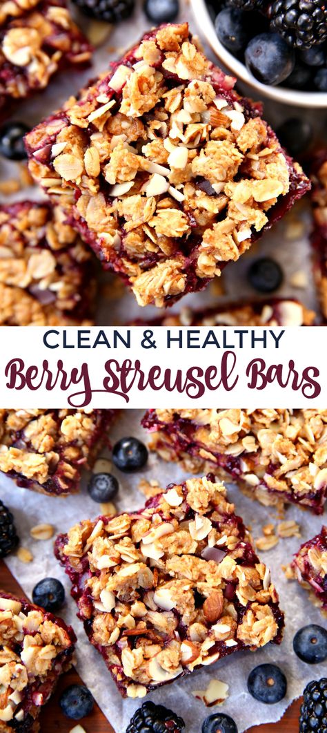 Berry Streusel, Breakfast Bars Healthy, Streusel Bars, Bars Healthy, Butter Honey, Happy Go Lucky, Berries Recipes, Breakfast Bars, Bars Recipe