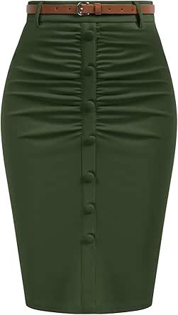 Belle Poque Pencil Skirt for Women 1950s Vintage Skirt with Belt High Waisted Pencil Skirts for Work Suits For Work, Skirts For Work, Cargo Skirts, Office Wears, High Waist Midi Skirt, Skirt Bodycon, Pencil Skirt Work, Bodycon Pencil Skirt, Easy Hairstyles For Thick Hair