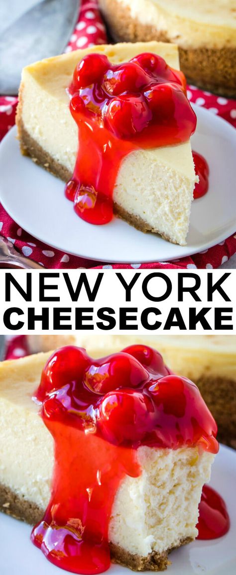 Newyork Cheesecake, Perfect Cheesecake Recipe, Cherry Cheesecake Recipe, Fruit Pie Filling, Italian Rice, Cheesecake Recipes Classic, New York Style Cheesecake, Easter Menu, Classic Cheesecake