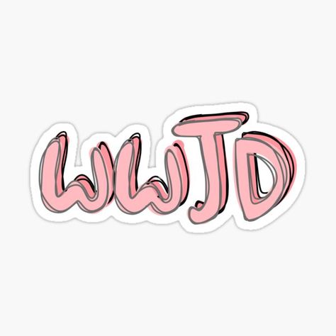 Wwjd Sticker, Christian Stickers Aesthetic, Christian Stickers Free Printable, Jesus Journal, Room Crafts, Christian Drawings, Quotes Stickers, Board Party, God Sticker