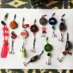 My beer bottle cap f  My beer bottle cap fishing lures #troutfishingideas #fishingluresdiy Bottle Cap Fishing Lures, Homemade Fishing Lures, Diy Fishing Lures, Trout Fishing Tips, Beer Bottle Cap, Bass Fishing Lures, Fly Fishing Tips, Bass Fishing Tips, Fishing Diy