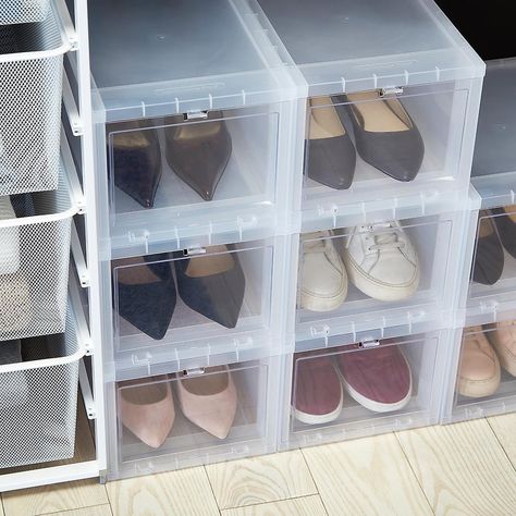 Shoe Rack For Small Closet, Organiser Son Dressing, Shop Shoe, Sneaker Storage, Closet Shoe Storage, Closet Hacks Organizing, Shoe Storage Solutions, Grey Storage, Shoe Shelves