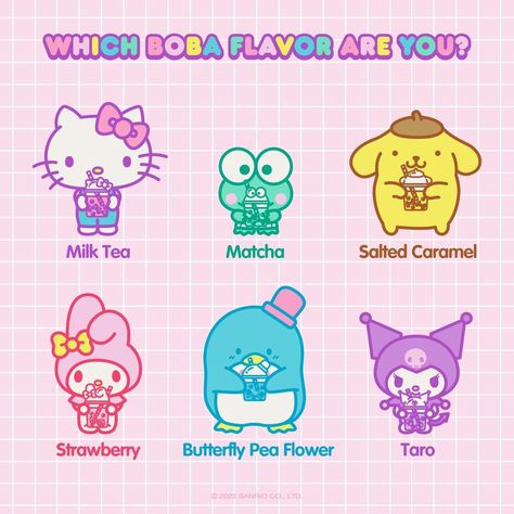 Sanrio on Instagram: “Which boba flavor is your go-to? 🧋 Tag a boba lover for #NationalBubbleTeaDay!” Bubble Tea Diy, Boba Flavors, Meet The Creator, Tea Day, Tea Crafts, Hello Kitt, Tea Diy, Hello Kitty Characters, Kitty Drawing