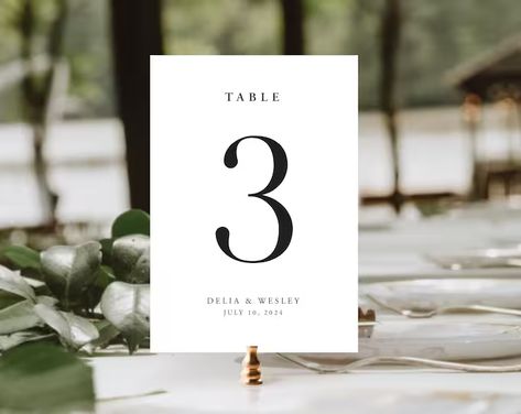 Formal Table Numbers, Table Numbers Wedding Modern, Easy Table Numbers Wedding, Wedding Table Numbers Elegant, Elegant Table Numbers Wedding, Paper Table Numbers, Wedding Place Card Table, Table Number Cards Wedding, Minimalist Table Numbers