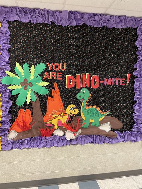 Dinasour Bulletin Board, Dino Theme Classroom, Dinosaur Theme Preschool Bulletin Boards, Dinosaur Theme Classroom Door, Dino Bulletin Board, Dinosaur Bulletin Board Ideas Preschool, Dinosaur Door Decorations Classroom, Dinosaur Classroom Door, Dinosaur School Theme