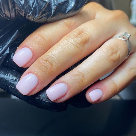 Biab Nail Designs Simple, Shirt Biab Nails, Plain Biab Nails, Plain Short Nails, Short Shellac Nails, Biab Nails, Blush Pink Nails, Cute Nail Colors, Fitbit App