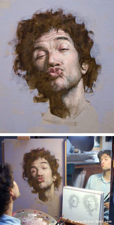 by Shane Wolf Shane Wolf Drawings, Shane Wolf Paintings, Shane Wolf, Studio Workspace, Portrait Man, Wolf Painting, Man Face, Pastel Portraits, Portrait Paintings