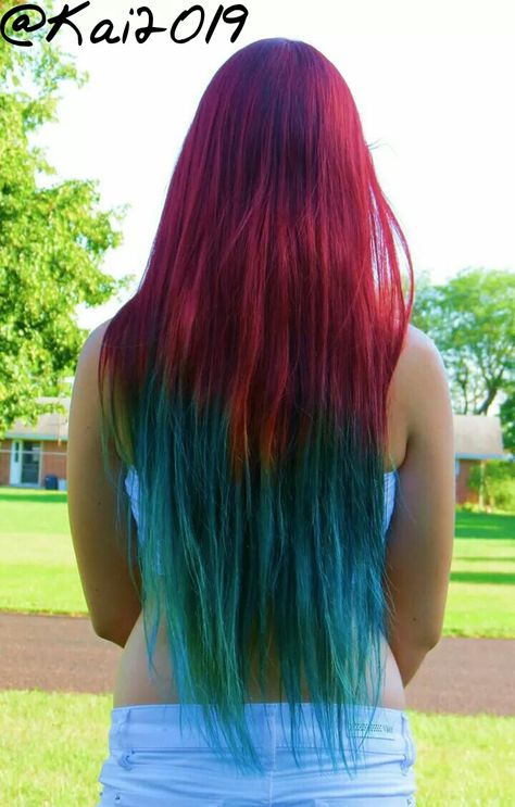 I dyed my hair red & teal!  #hair #colorful #redhair #redbluehair #tealhair #teal #ideas #colors #haircolors Red And Teal Hair, Blue Green Hair, Hair Colorful, Teal Hair, Hair Red, Red And Teal, Dye My Hair, Green Hair, My Hair