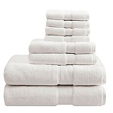 image of Madison Park 8-Piece Cotton Towel Set Turkish Bathroom, Bath Towels Luxury, Madison Park, White Set, Towel Collection, Cotton Bath Towels, Bath Sheets, Bath Towel Sets, Cleaning Routine