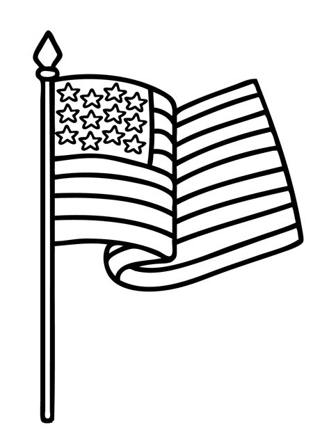 American Flag - Lol Coloring Pages Flag Outline Drawing, Usa Flag Coloring Page, Country Flag Coloring Pages, America Coloring Pages, Black And White American Flag Clip Art, American Flag Coloring Page, Lol Coloring Pages, Lol Coloring, Flag Coloring Pages