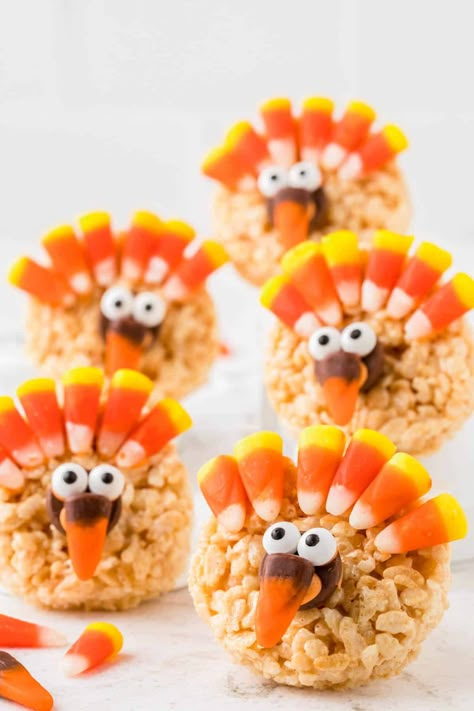 Thanksgiving Treats For School Parties, Rice Krispie Turkey Treats, Rice Krispie Turkey With Candy Stuffing, Rice Krispies Thanksgiving Treats, Rice Krispie Turkeys, Drumstick Rice Crispy Treats, Rice Krispie Treats Thanksgiving Ideas, Rice Crispy Turkey, Rice Krispie Thanksgiving Treats