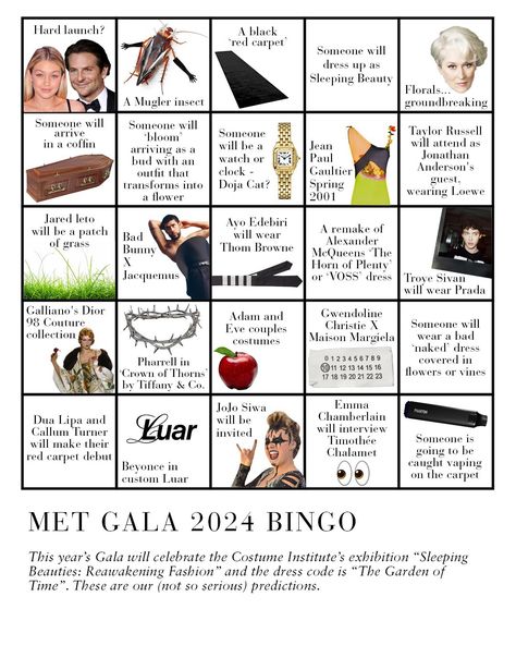 T'was the day of the 2024 #MetGala. These are our (not so) serious predictions that we've turned into a fun game of bingo that you can play along with us live, today on the 'RUSSH' Instagram stories.⁠ ⁠ What are your predictions? 2024 Predictions, Live Today, Fun Games, Bingo, Instagram Story, The Day, Turn Ons, Quick Saves, Instagram