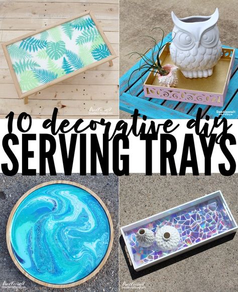 Decorating Trays Ideas, Tray Ideas Diy, Painted Trays Ideas, Diy Trays, Bed Trays, Mason Jar Craft Ideas, Jar Craft Ideas, Thoughtful Handmade Gifts, Painted Serving Trays