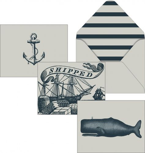 Really want this stationary. - Unfortunately I can't find these for sale online :( Pirate Pants, Graphic Design Collection, Nautical Party, Nautical Wedding, Arte Popular, Corporate Design, Note Card, Design Graphique, Nautical Theme