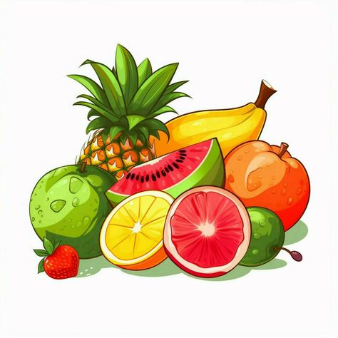 Different Kinds Of Fruits, 2d Cartoon, Fun Group Games, Cartoon Fruit, Fruit Cartoon, Food Cartoon, Fruits Images, Fruit Mixes, Fun Group