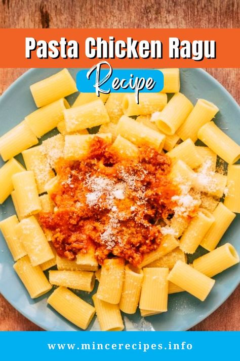 Pasta Chicken Ragu Recipes Ragu Recipes, Chicken Ragu, Ragu Pasta, Pasta At Home, Minced Chicken Recipes, Easy Dinner Options, Minced Chicken, Chicken Mince, Ragu Recipe