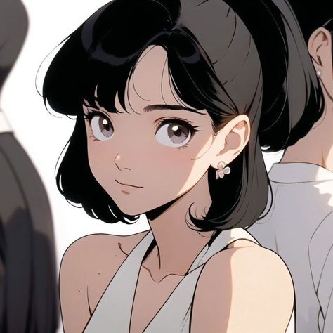 Pfp Short Hair, Short Hair Drawing, Cocoppa Wallpaper, Anime Black Hair, Anime Monochrome, Girl Short Hair, Digital Art Anime, Anime Pfp, Hello Friend