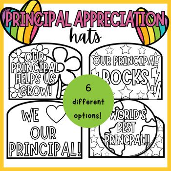 May 1st is Principal Appreciation Day! Our principals do so much for our schools and I can't wait to celebrate how amazing they are. These hats are the perfect way for your students to show your school's principal some love! There are 6 different options and your students will love them all! For more ways to show appreciation, check out these posters! If you love this resource, let me know!! Principal Month Ideas, Principal Appreciation From Students, Principal Appreciation Poster, Principal Appreciation Day, Ways To Show Appreciation, Principals Day, School Year Themes, Principal Appreciation, Teacher Appreciation Quotes