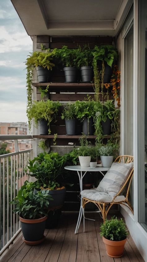 Transform your apartment balcony into a small oasis with these inspiring DIY design ideas Elevate your space with aesthetically pleasing apartment decor ideas for small spaces Get inspired to create a beautiful and functional terrace full of herb decor Herb Decor, Diy Design Ideas, Balcony Garden Ideas, Apartment Decor Ideas, Ideas For Small Spaces, Apartment Balcony, Garden Show, Need A Vacation, Apartment Balconies