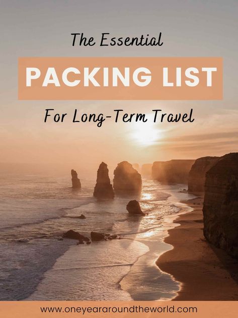 Packing For Long Term Travel, Packing List For Long Term Travel, Year Long Travel Packing, Long Term Travel Packing, Packing Aesthetic, Business Trip Packing List, Essential Packing List, Travel Packing Essentials, International Travel Essentials