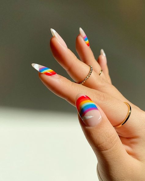 AMY LE • NAIL ARTIST on Instagram: “🌈GIVEAWAY🌈 ⁣ Closing out #PrideMonth and teaming up with @OPI / @OPI_professionals to gift one lucky winner the #RainbowofHope shades #ad⁣…” Nails And Rings, Pride Nails, Instagram Giveaway, Rainbow Nails, Dream Nails, Fire Nails, Funky Nails, Creative Nails, Best Acrylic Nails