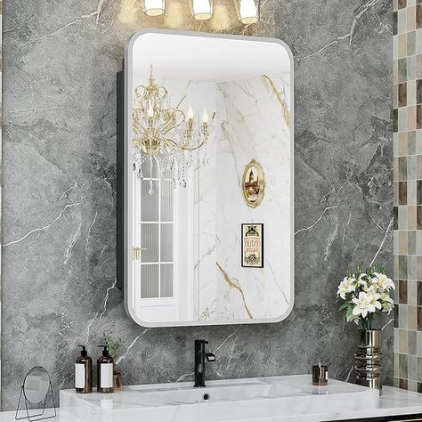 Bathroom With Mirror, Cabinet For Bathroom, Bathroom 2024, Medicine Cabinet With Mirror, Cabinet With Mirror, Wall Cabinets, Bathroom Wall Cabinets, Recessed Wall, Space Interiors