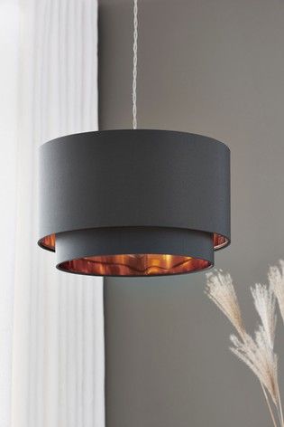 Grey Copper 2 Tier Easy Fit Shade Bedroom Light Shades, Tiered Ceiling, Lights Pendant, Bedroom Light, Light Shade, Flush Ceiling Lights, Bedroom Lighting, Lighting Collections, Light Shades