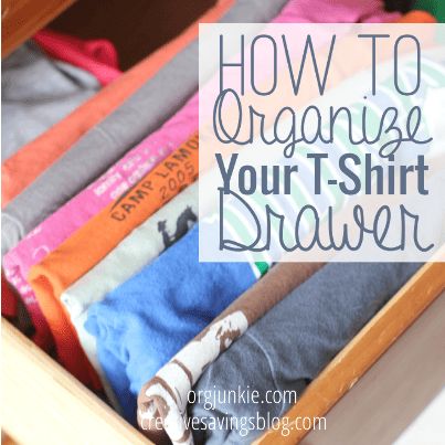 How to Organize Your T-Shirts Fold Tshirts, Ocd Organization, Organization Station, Organized Chaos, How To Fold, Cleaning Ideas, Drawer Organizers, How To Organize, Diy Organization