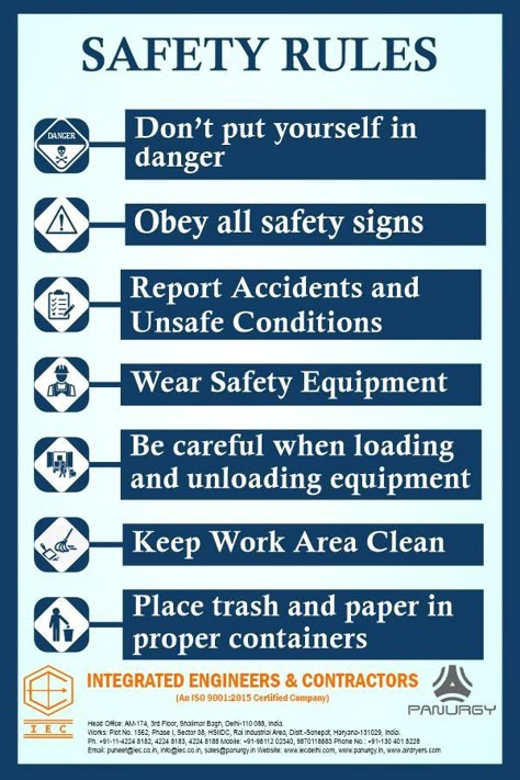 SAFETY RULES poster Safety Topics For Workplace, Chemical Safety Poster, School Safety Posters, Workplace Safety Quotes, Safety Toolbox Talks, Health Safety Environment, Acronym Words, Safety Infographic, Road Safety Poster