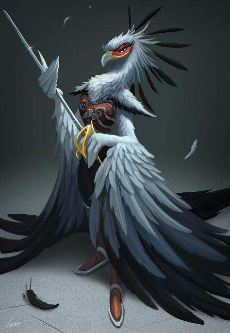 Secretary Bird Character, Bird Warrior, Zbrush Anatomy, Bird Character, Secretary Bird, Zbrush, Birdy, Art Design, Birds