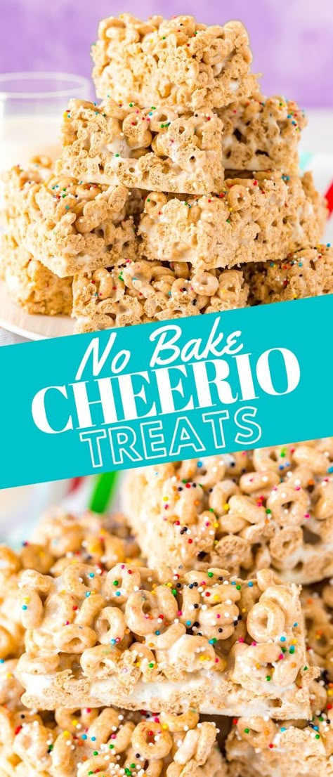 Cereal Treat Recipes, Cheerio Cookies, Cheerios Recipes, Recipe Using Cheerios, Cereal Bars Recipes, Cheerios Dessert, Marshmellow Treats, Cheerios Snacks, Cheerio Treats