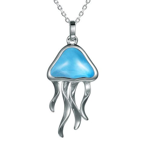 Alamea – Whitmire Fine Jewelry Jellyfish Necklace, Moon Jellyfish, Jellyfish Pendant, Sand Dollar Necklace, Jellyfish Design, Hawaiian Jewelry, Larimar Pendant, Larimar Stone, Turtle Earrings