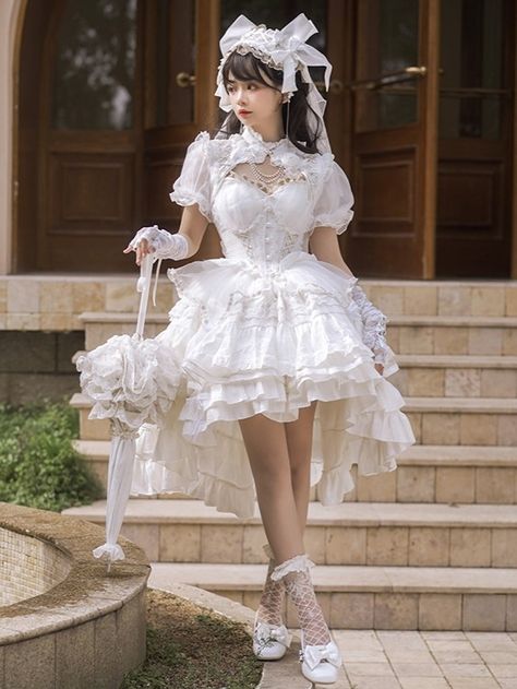 All White Cute Outfits, Cute White Dress Aesthetic, Skirt With Petticoat Outfit, Sweetheart Aesthetic Outfits, Fav Aesthetic Outfit, Princess Outfits Aesthetic, White Dress Puffy, White Outfit Women, Jumper Skirt Outfit