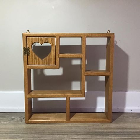 Vintage wooden heart shelf, display shelf, wooden curio shelf, entrance shelf, rustic wooden shelf, hanging cubby shelf Very good vintage condition. ---------------- Please visit my store for more fantastic items to buy! https://www.etsy.com/ca/shop/VTGItemsAddedDaily All photos are real. You buy exactly what you see in the photos. Shipping Packages are shipped within 48 hours and most times are shipped out within 24 hours! If you wish to see my listings as soon as I add them to my shop, just cl Shelf Png Aesthetic, High Shelf Decor, Things To Make Out Of Wood, Diy Trinket Shelf, Wooden Love Shelf, Entrance Shelf, Vintage Wooden Shelf, Heart Wood Shelf, Diy Display Shelf